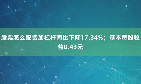 股票怎么配资加杠杆同比下降17.34%；基本每股收益0.43元